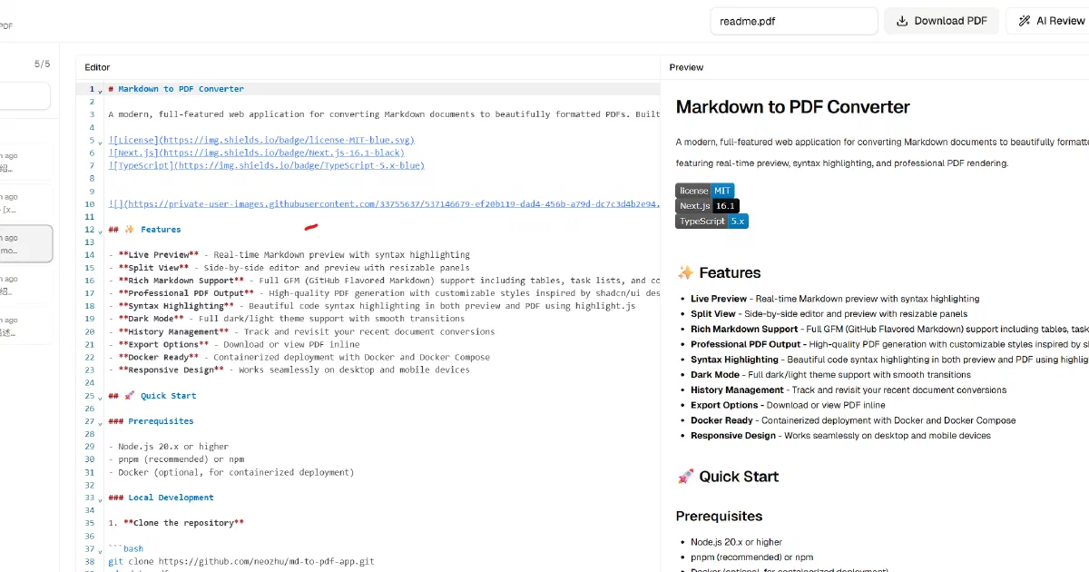Markdown to PDF Converter